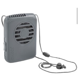 O2Cool Battery Powered Deluxe Necklace Fan in Gray